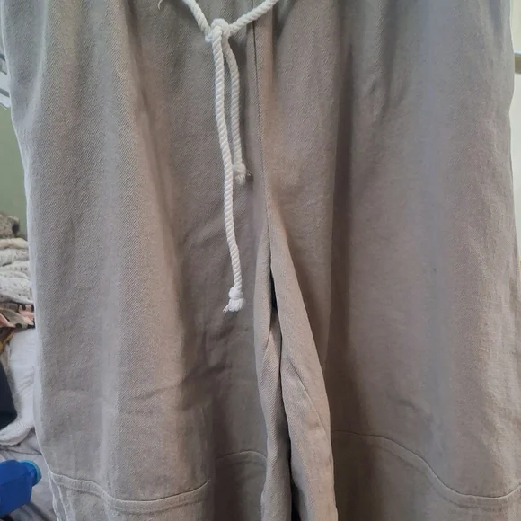 Free People Cropped Drawstring Pants in Taupe - Picture 2 of 6